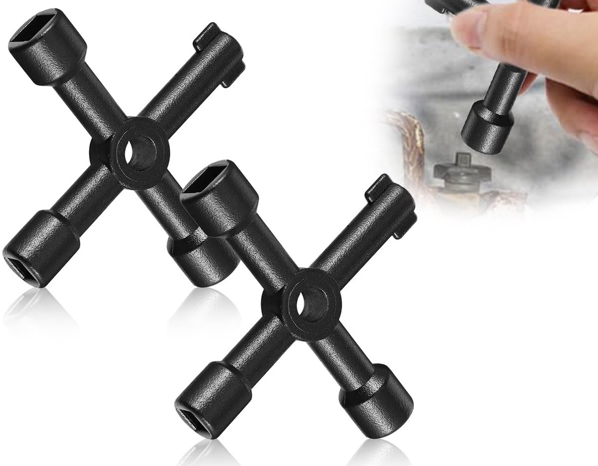 Dailygoods - Set van 2 Multifunctionele Sleutels voor Electriciteit en Gas