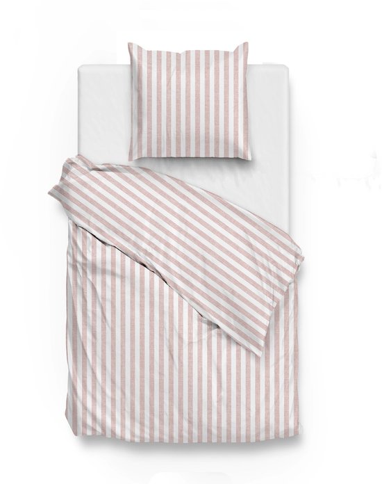 Zohome Dekbedovertrek Banda-di-Lino - Bedlinnen met Strepen - 240x220 - Beige - Dekbedhoes van 100% Katoen van Zohome — afbeelding 4
