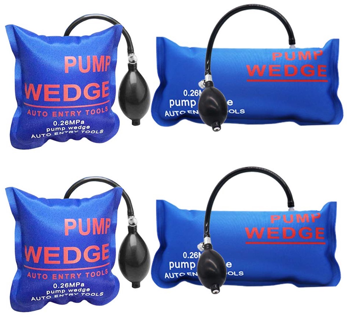 Dailygoods- Luchtwig 4-Pack - Opblaasbare Pomp - Huishoudelijk Gebruik - Deur/Raam Installatie - Auto Reparatie - Ultradun Ontwerp - Opblaasbare Wig
