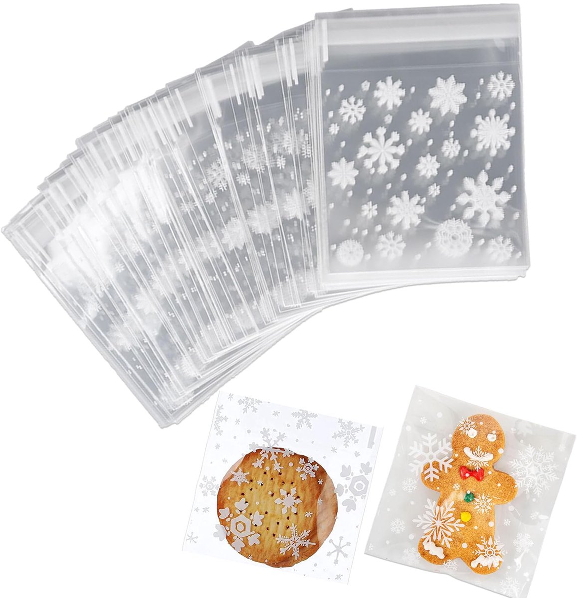 Dailygoods - Set van 100 Transparante Zakjes 10x10 cm - Voor Snoep, Koekjes en Gebak
