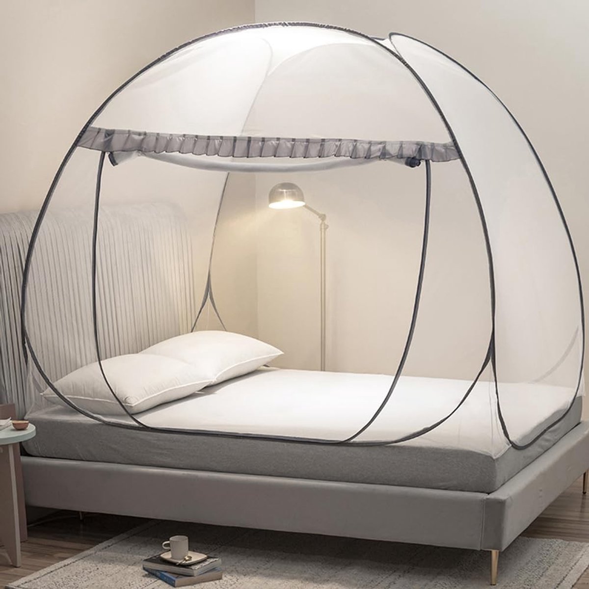 Dailygoods - Pop-Up Moskitotent voor Bed - 190 x 100 cm, Vouwbare Tent voor Binnen en Buiten