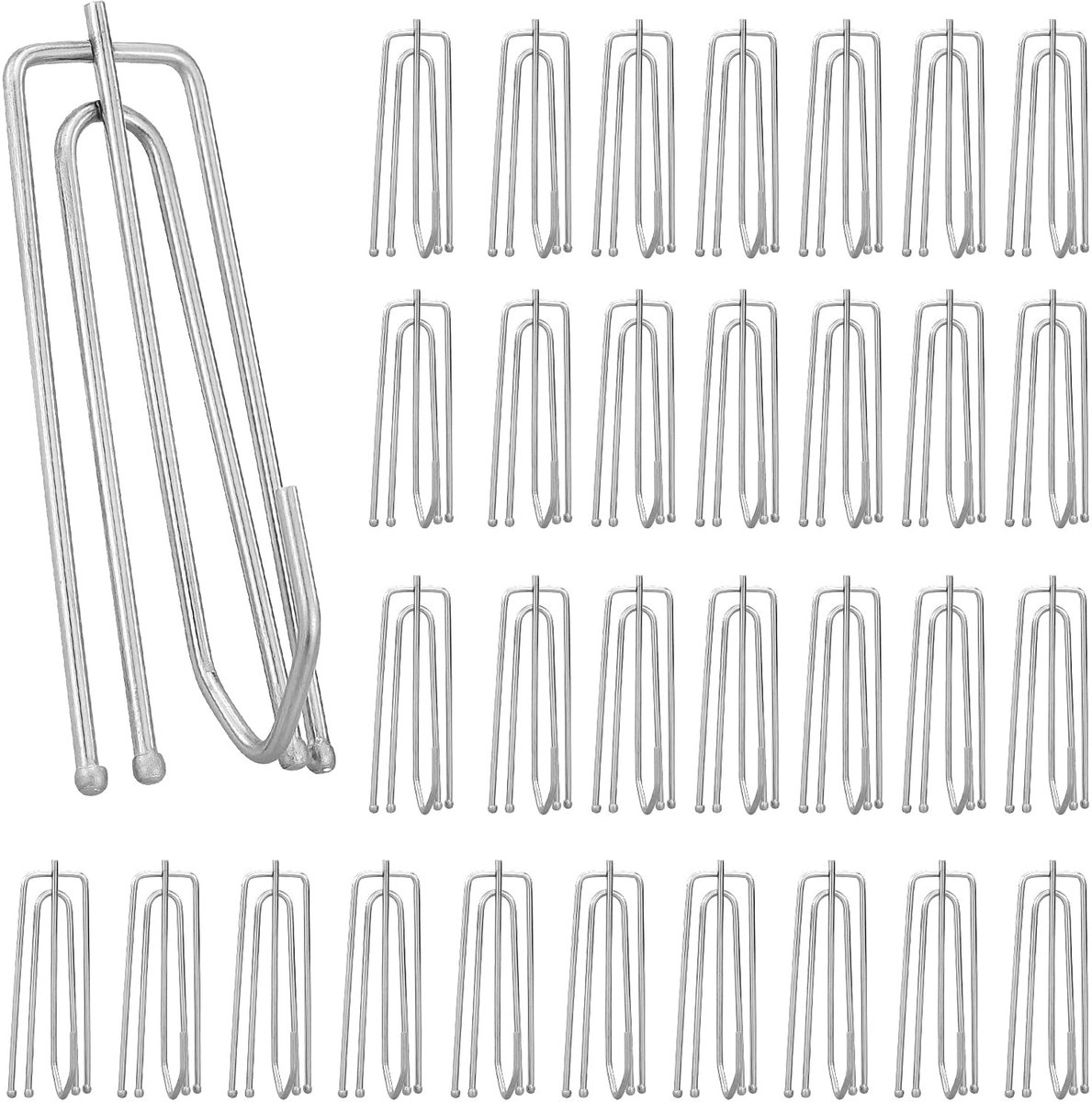 Dailygoods - 32 Stuks Roestvrij Stalen Gordijnhaken - Voor Gordijnrails en Creatieve Projecten