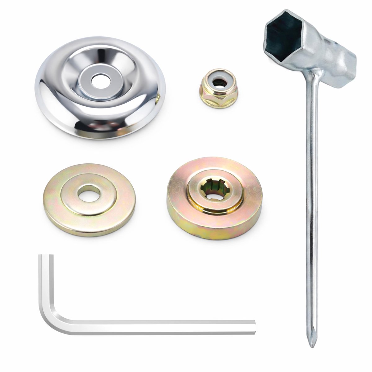 Dailygoods- Moeren Universele Reparatieset - Adapter Bosmaaier - 6 Stuks - Slijtvast - Corrosiebestendig - Duurzaam Metaal - Bevestigingsset