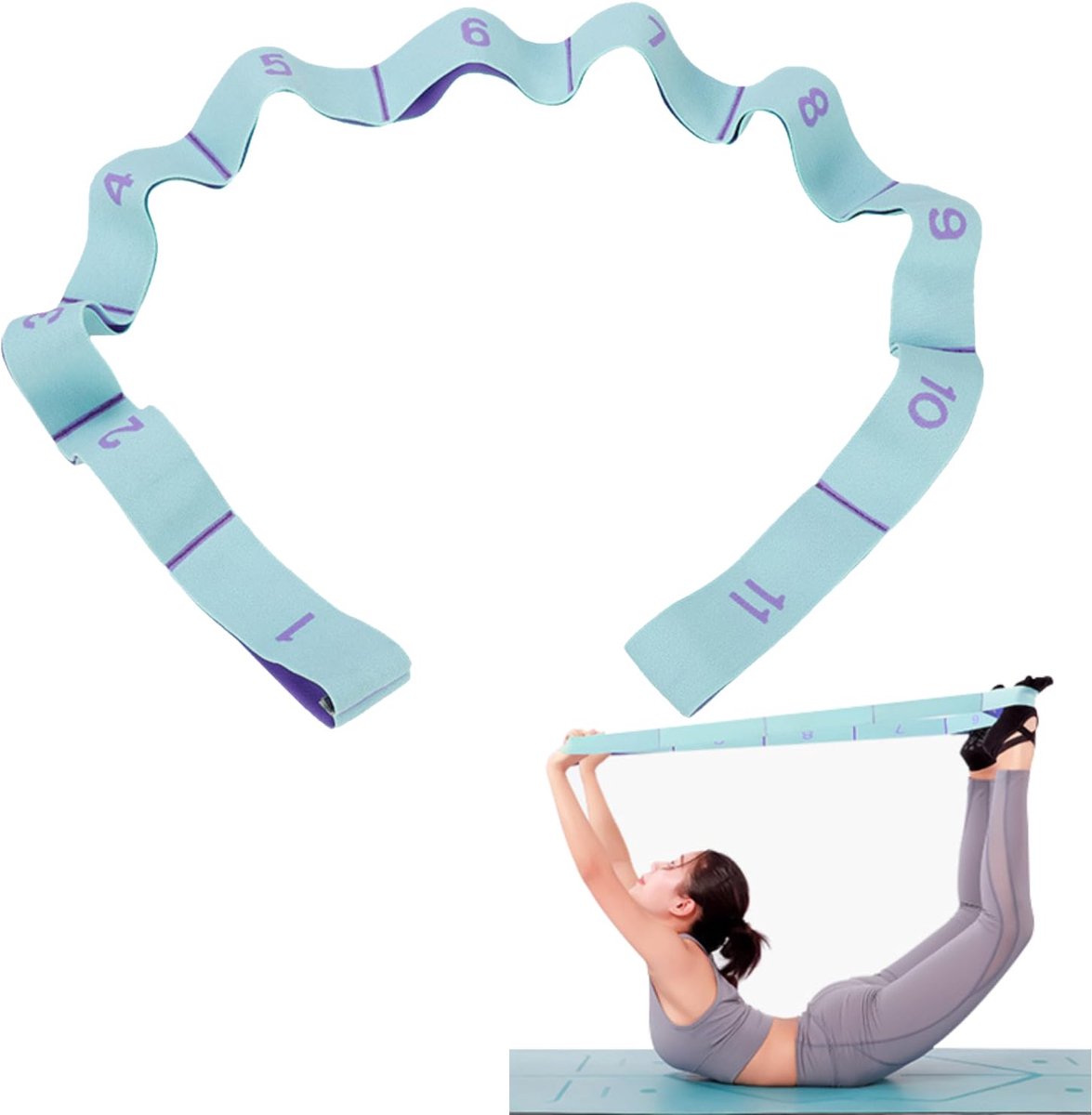 Dailygoods - Yoga Stretching Band - Gymnastiek Band - Gemakkelijk te Dragen - Zeer Elastische Weerstand Bands - Fysiotherapie - Yoga Stretch Riem - Ge...