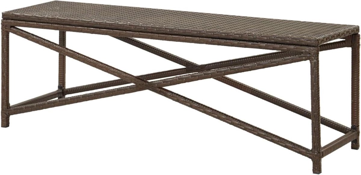 Tuinbank Polyrotan - Terrasbank Buitenbank - Ontspannen Buiten - Waterbestendig Materiaal - 120 cm - Bruin