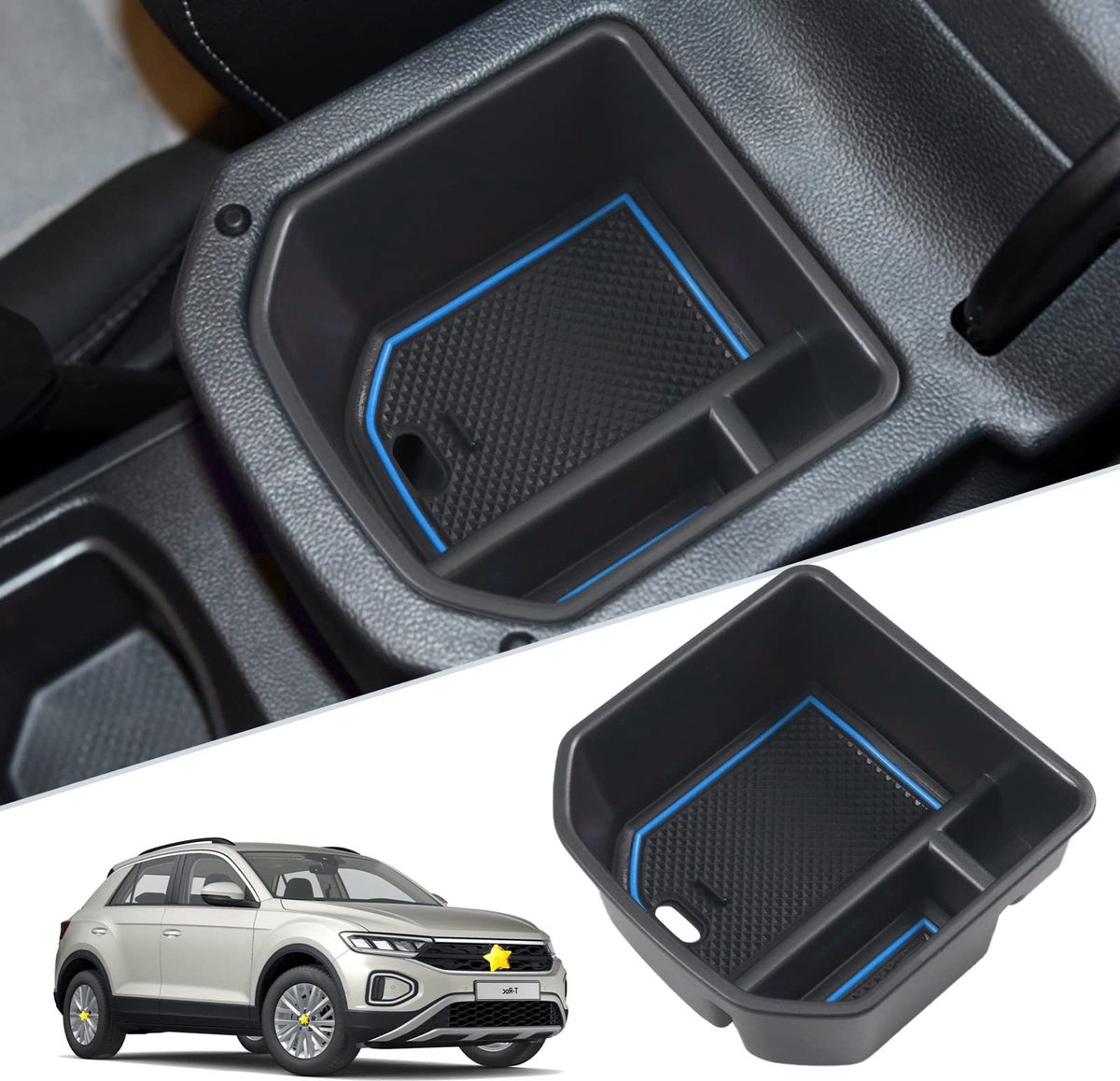 Dailygoods - Opbergdoos voor VW T-ROC - Multifunctionele Middenconsole