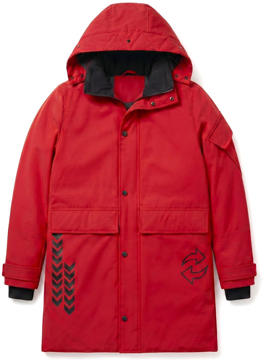 Lange Jas Heren - Winterjas Heren - LF9803 - Rood - Maat XL
