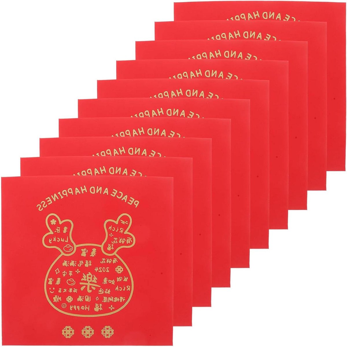 Draken Enveloppen Set - Gelukszakjes Geldzakjes - Vier Feestdagen - Goudfolie Chinese Decoraties - 9x9 cm - Rood