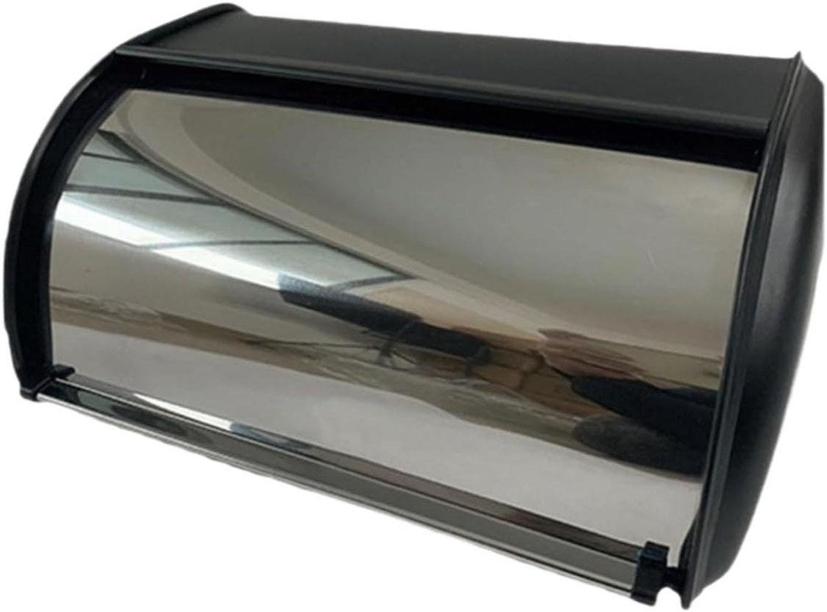 Broodtrommel - Brooddoos Houder - Brood Vers Houden - Luchtcirculatiesysteem - 345 x 23 x 145 cm - Zwart
