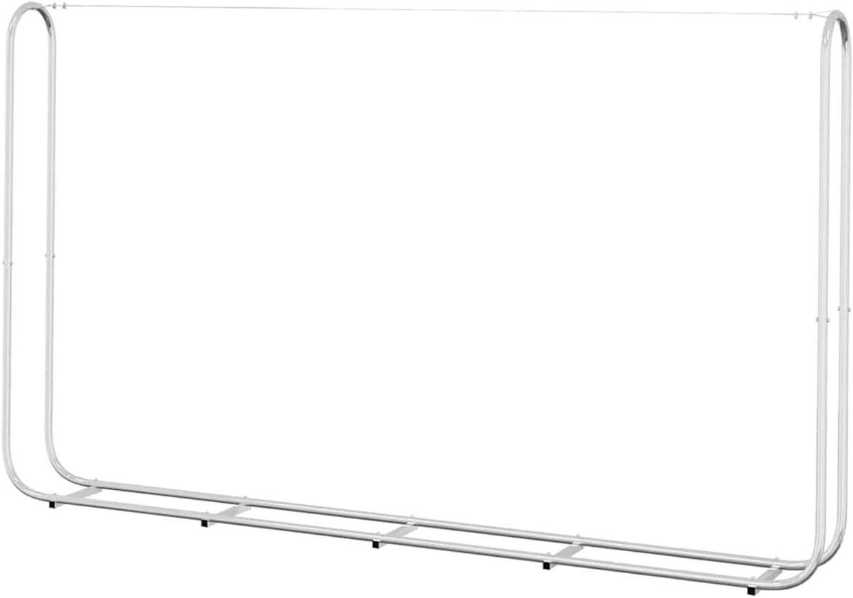 Brandhoutrek - Houtopslag Rek - Buiten Haardhout Opslag - Verhoogd Ontwerp - 250x150x25 cm - Zilver