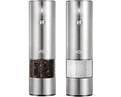 Elektrische Peper Zoutmolen - Kruidenmolen Set - Kruiden Malen - USB-C Oplaadbaar - 45 ml - RVS