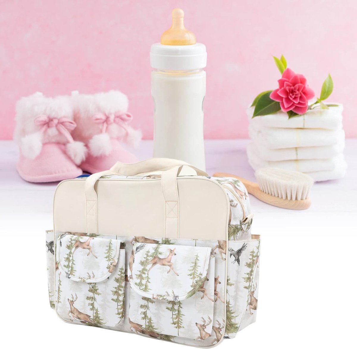 Luiertas Rugzak - Babytas Moederschapstas - Babyverzorging Reizen - Waterdichte Polyester Stof - 40 x 15 x 31 cm – foto 3
