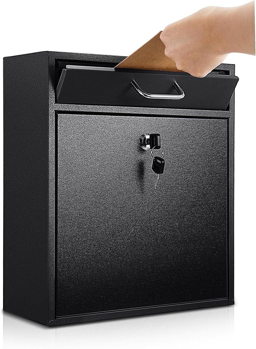 Vergrendelbare Brievenbus - Brievenbus met slot - Post Veilig Ontvangen - Grote Opslagcapaciteit - 32 x 28 x 14 cm