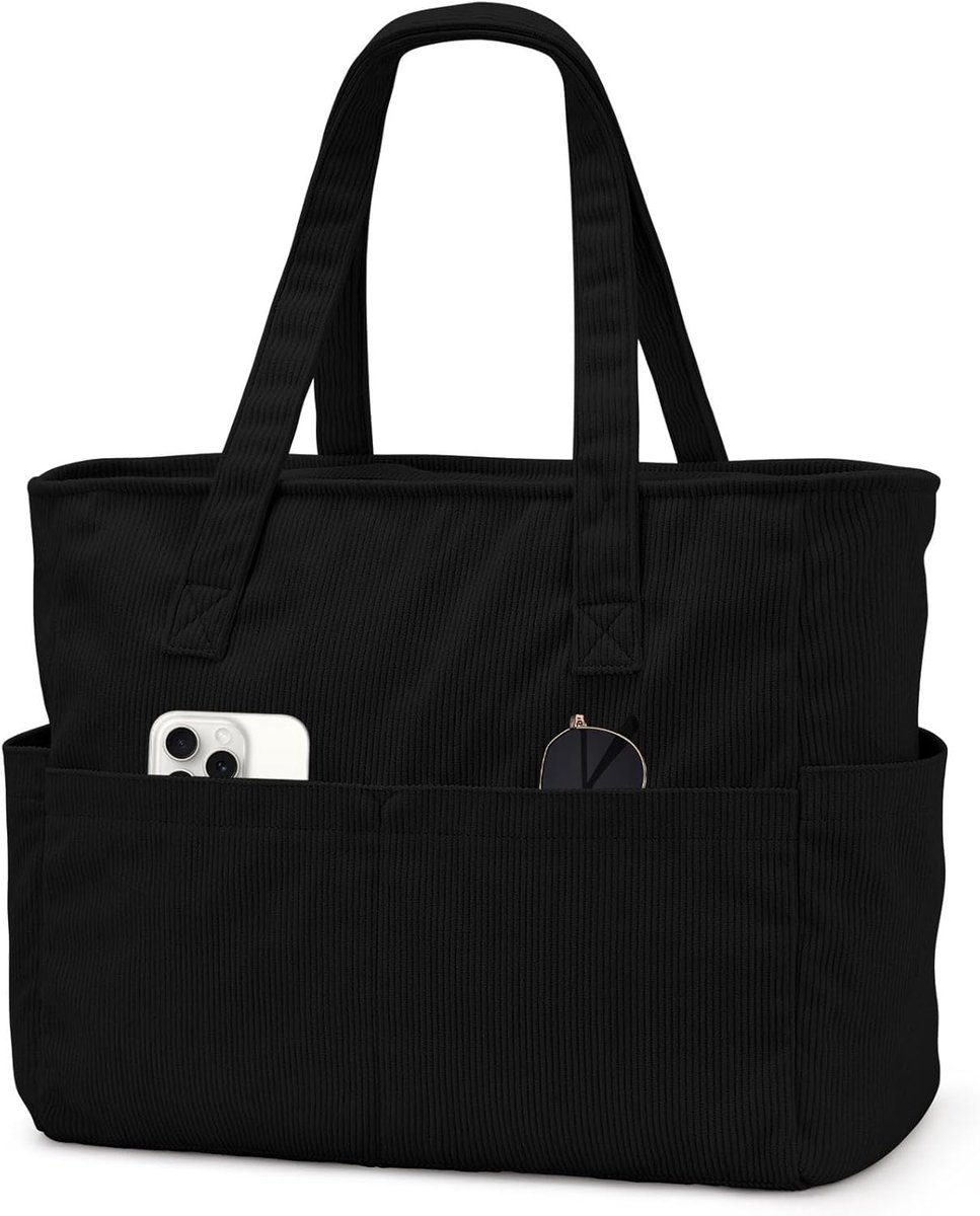 SnelShoppen - Grote strandtas XXL met 9 zakken, waterdichte shoppertas, badtas voor het gezin, ritssluiting, perfecte zwemtas voor strand, camping en