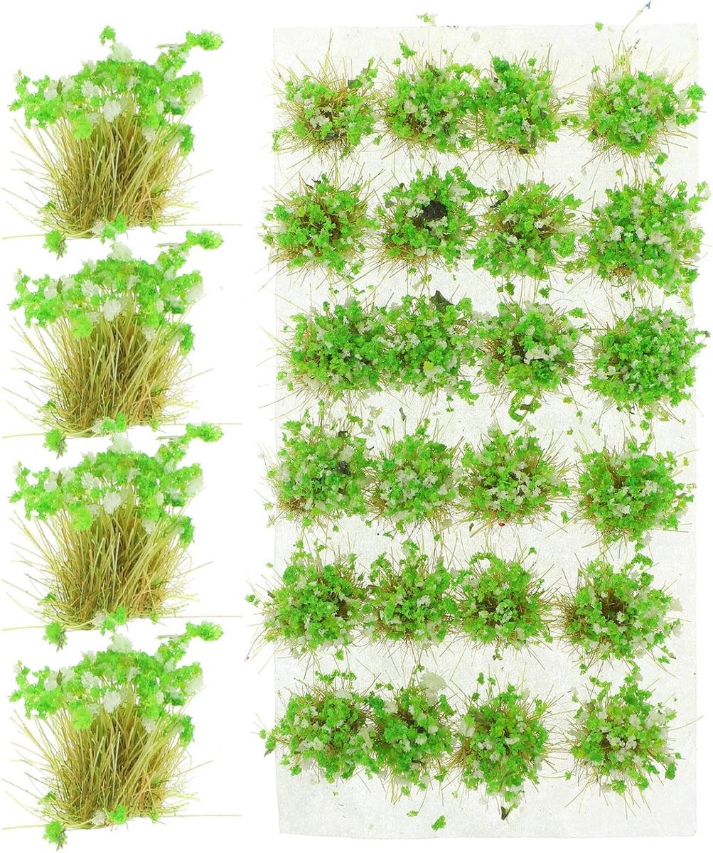 Miniatuur Grasclusters - Kunstgras Polletjes - Landschapsbouw Modellen - Realistisch Ontwerp - 11 x 5.5 x 1 cm - Groen