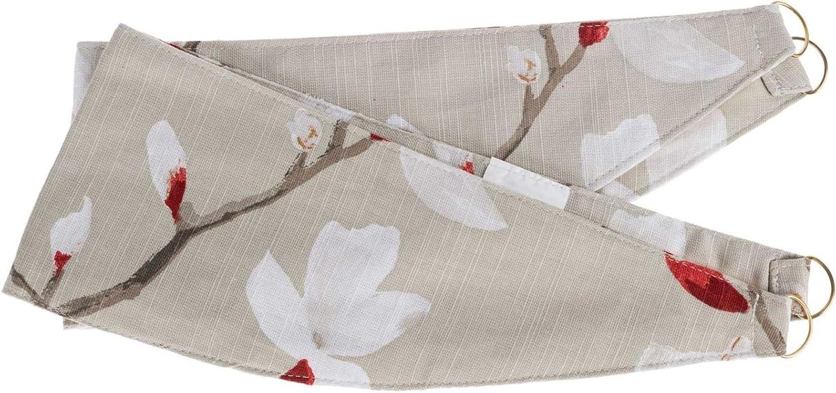 Bloemen Gordijnen - Raambekleding Katoen - Interieur Verfraaien - Potloodplooi Tape Header - 66x66 cm - Rood Beige
