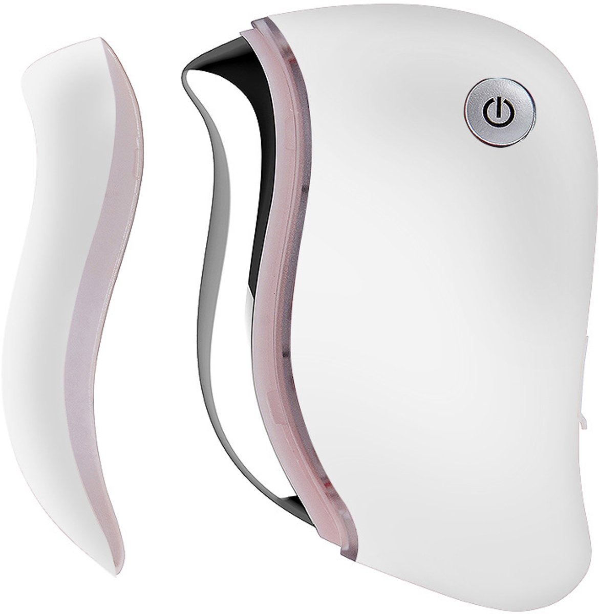Elektrisch verwarmd Gua Sha-gereedschap, 4-in-1 anti-aging gezichtsmassageapparaat voor contourvorming, huidversteviging en vermindering van dubbele kin（Wit）
