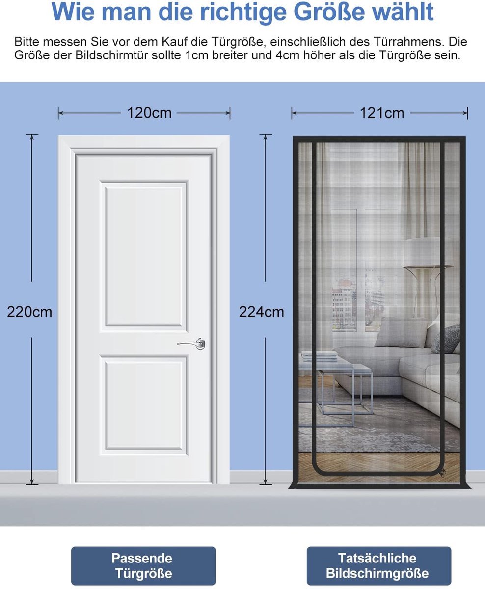 SnelShoppen - Kattenscherm voor Balkon, Hordeur Kattengaas Deurscherm 100x210 cm, Voorkomt Dat Katten Rennen, Ideaal voor Woonkamer, Slaapkamer, Keuke