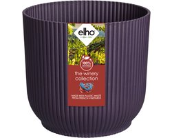 Elho The Winery Collection 22 - Bloempot voor Binnen - 100% Gerecycled Plastic - Ø 22.0 x H 20.2 cm - Donkerpaars