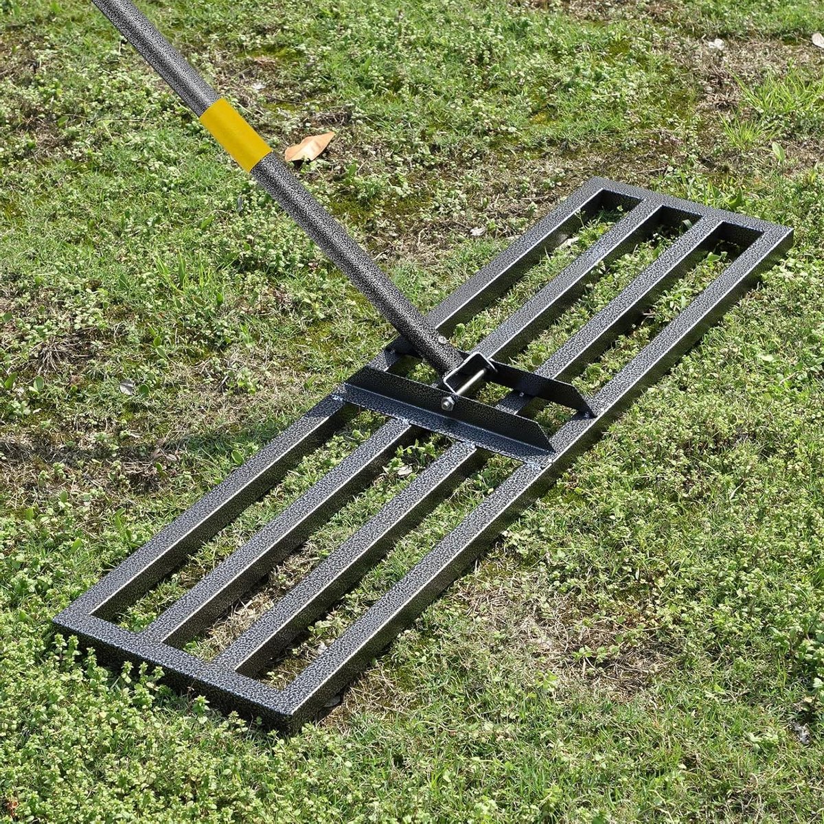 Gazon Egaliseerhark - Tuinhark Grondhark - Gazon Egaliseren - Roestvrij Staal - 152 cm - Zilver