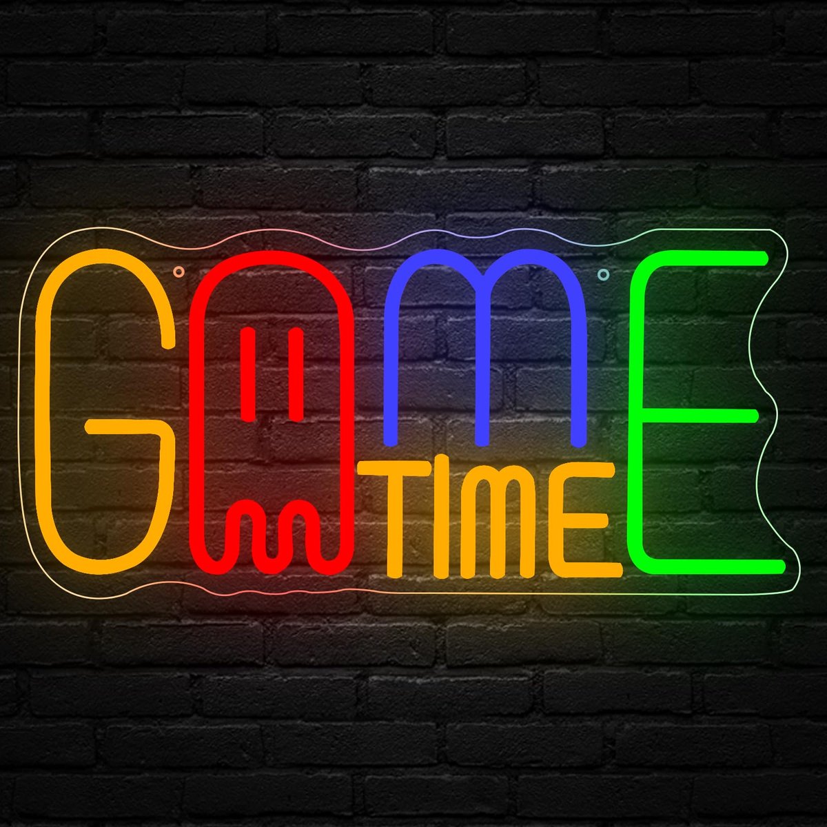 SnelShoppen - Game Time Neon Sign Gaming LED Teken Retro Arcade Muurdecoratie voor Thuis Gaming Room Kleurrijke Dimbare Neon Lamp voor Tiener Jongens