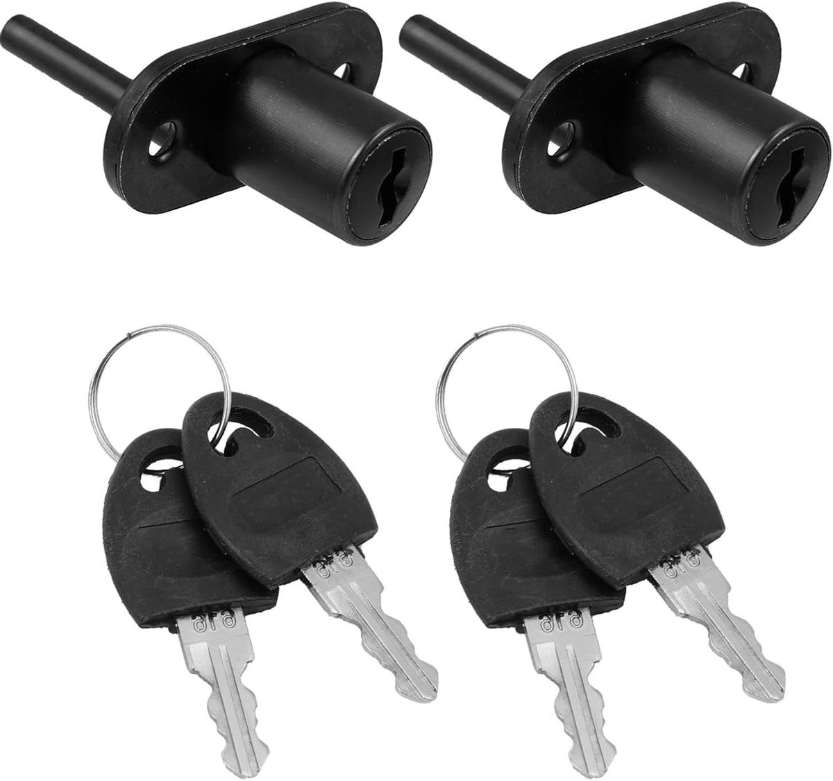 Centraal Ladeslot - Meubelslot Ladeblok - Kantoormeubilair Beveiligen - Vergrendelt 3 Laden Tegelijk - 2 Sets - Zwart