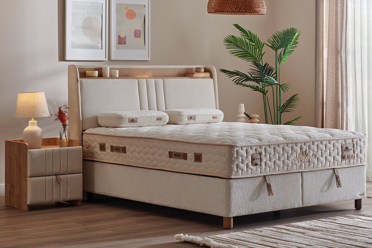 PointHome Natura - Boxspring - USB Oplaadpoort en LED Verlichting - Inclusief Dekbed - Boxspring met Opbergruimte - Met Nachtkastjes - 180x200 - New Deluxe Edition