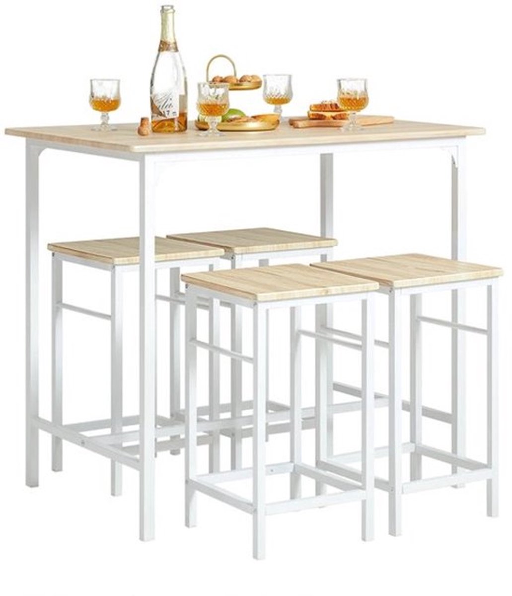 Bartafelset – Barkastset – Barset – Bistroset – Eettafelset – Donkergrijs – MDF Met Metale