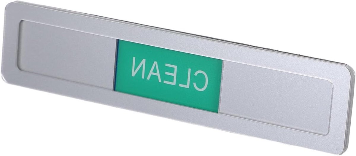Magnetische Vaatwasser Indicator - Schoon Vuil Bordje - Keuken Communicatie - Krasbestendige Matte Afwerking - 18 x 4 cm - Zilver