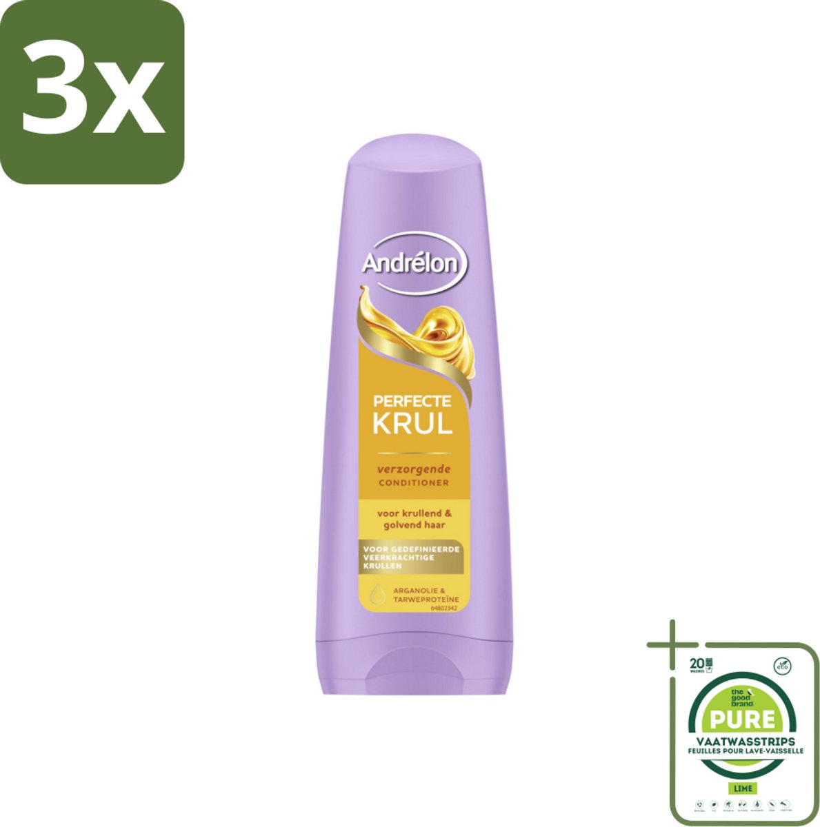 3 x Andrélon – Conditioner – Perfecte Krul – 200 ml - Grootverpakking - Krullen Verzorgen - Krullen Pluisvrij - Krullen Zacht - Krullen Flexibel - Krullen Veerkrachtig