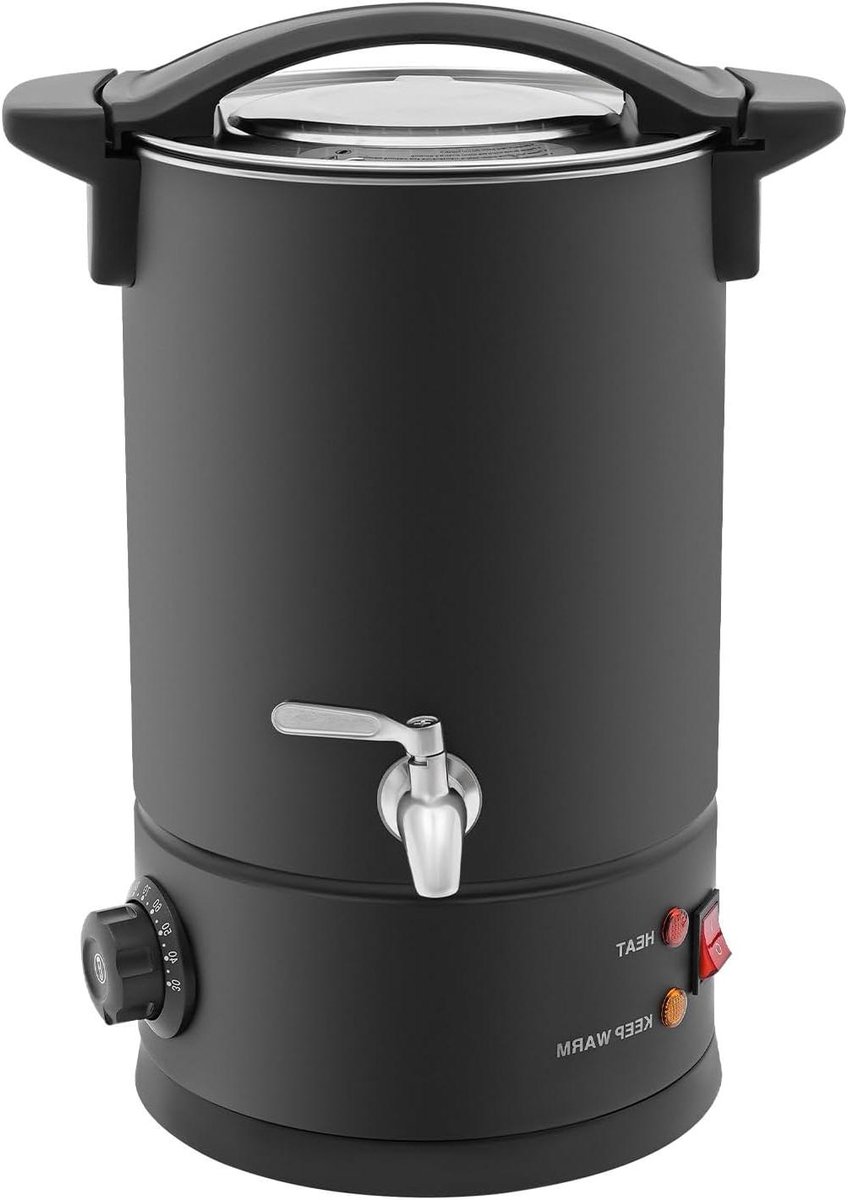 Elektrische Waxsmelter - Wasmeltpot Kaarsen - Kaarsen Maken - Dubbellaags Warmtebescherming - 8 Liter - Zwart