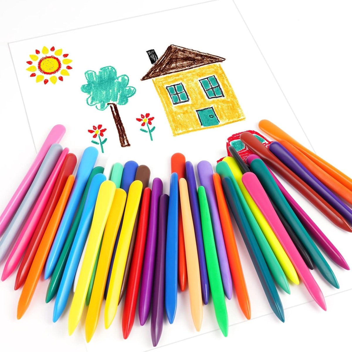 Wasbare Kleurpotloden 36 Kleuren, Niet-Toxisch, Tekenpennen voor Kinderen van 1-6 Jaar, Creatief Tekenen en Kleuren