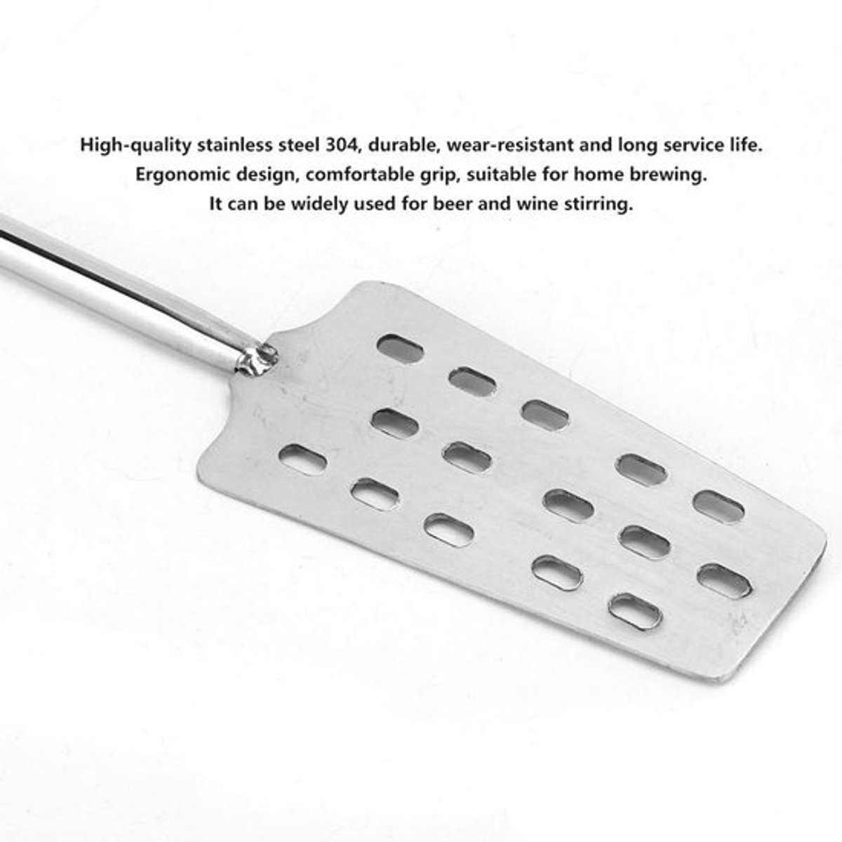 Mash Paddle Ergonomisch Ontwerp - Roestvrij Staal - Duurzaam - Geschikt voor Bier/Wijn - Voor Grote Hoeveelheden - Gewicht 240g - Bierlepel