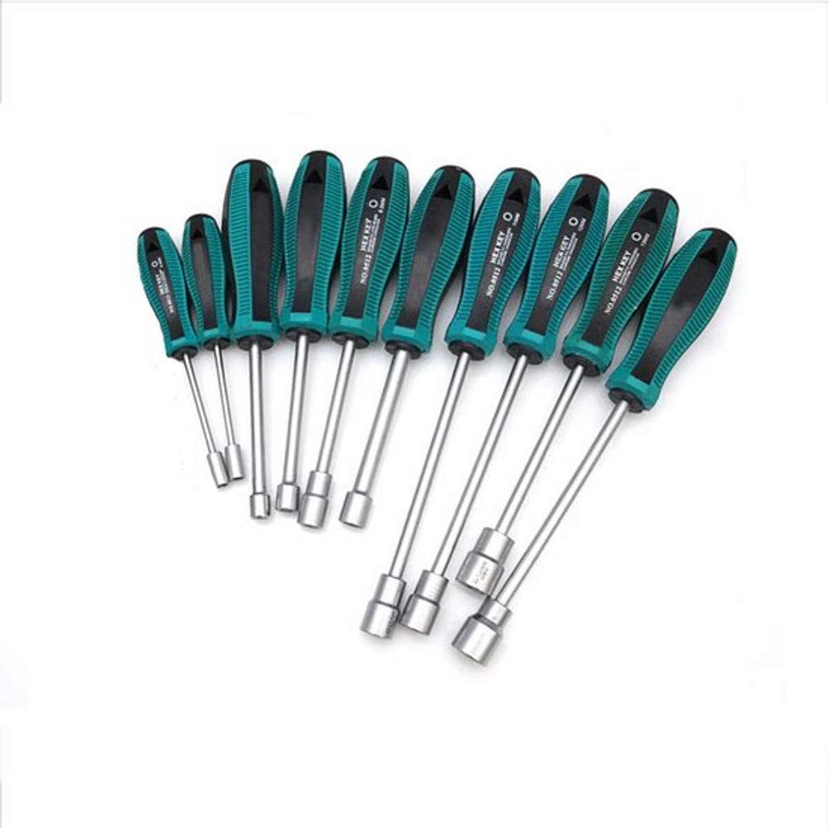 Steeksleutelset 10-delig - Ergonomisch Handvat - Hoogwaardige Chroom Vanadium Staal - Geschikt voor 3-9 mm - Corrosiebestendig - Voor Algemeen Onderhoud - Dopsleutel