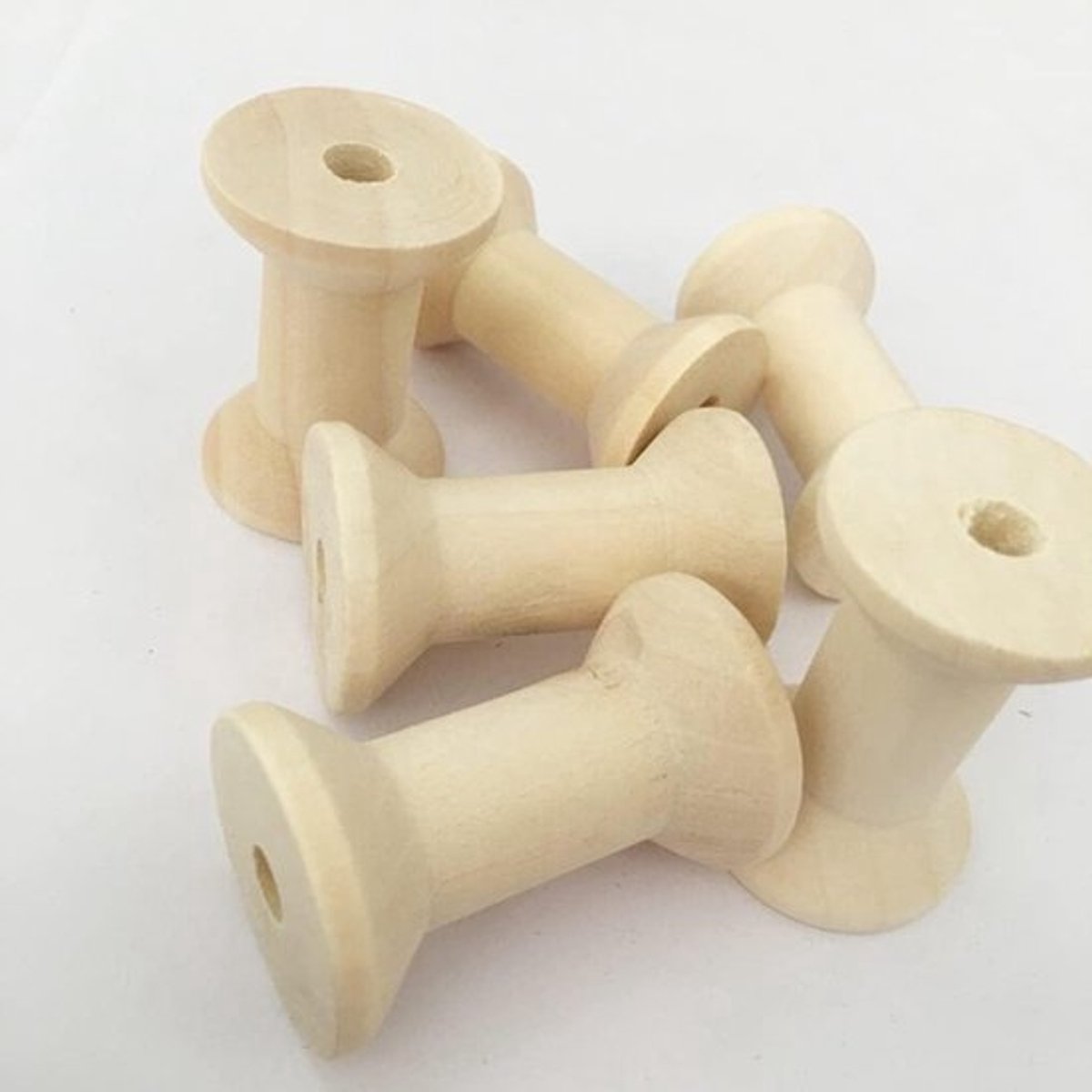 50 Stuks 5cm Vintage Houten Lege Spoelen voor DIY Naaien, Handwerk en Draadprojecten
