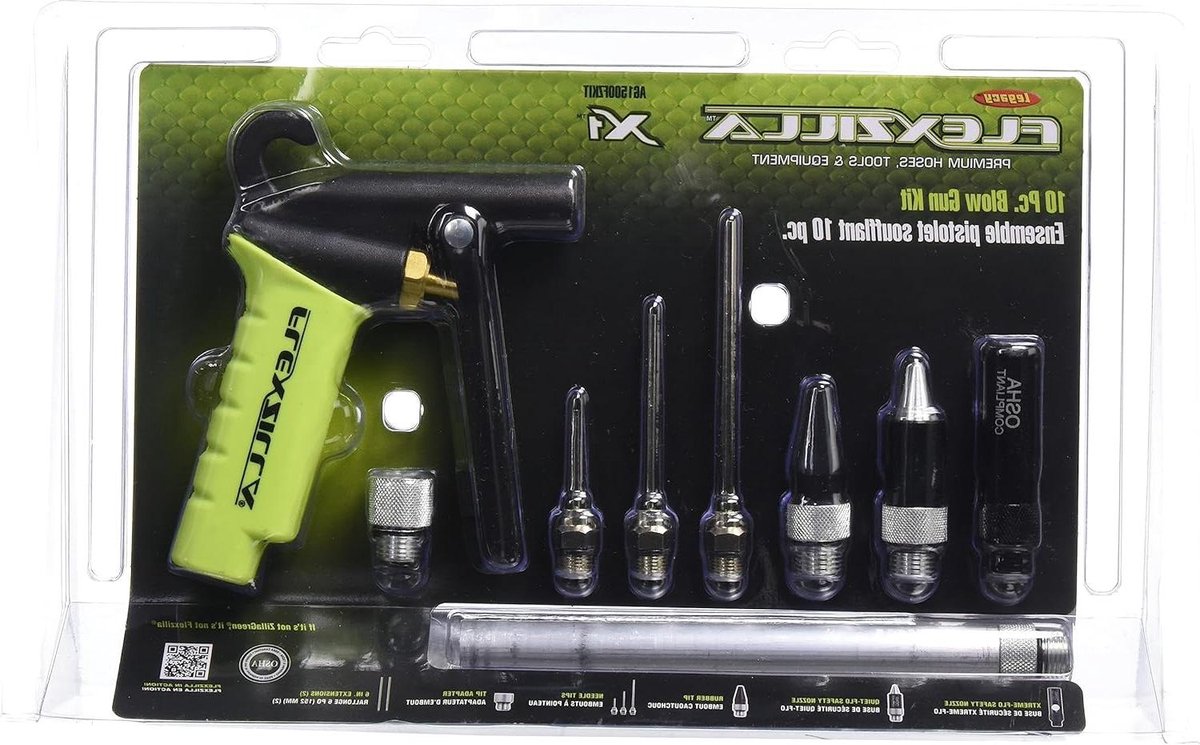 Blow Gun Kit - Luchtblaaspistool Set - Stof Verwijderen - Pneumatische Kracht - 10 Delig - Groen