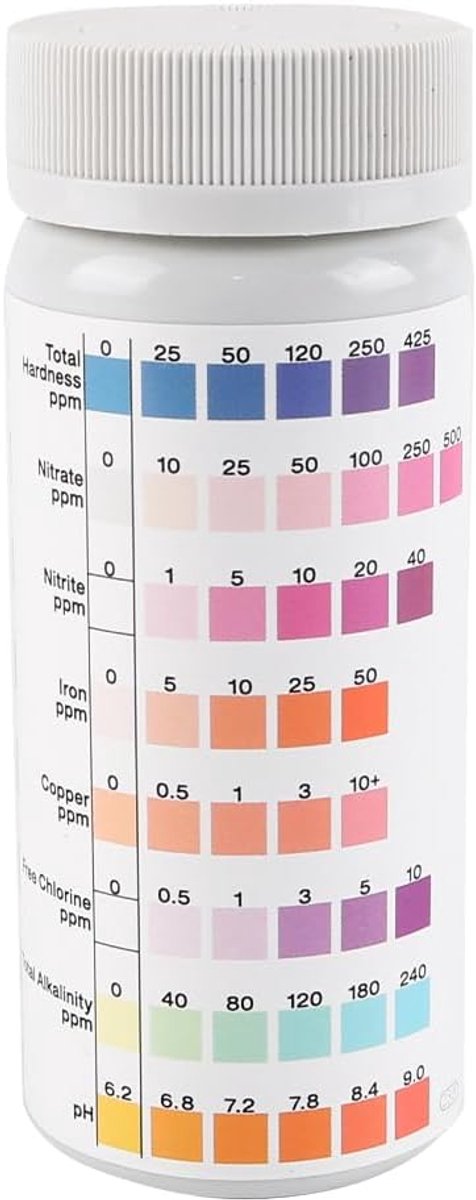 SnelShoppen - 8-in-1 Waterkwaliteits Teststrips voor Hot Tub en Spa - Nauwkeurige pH, Chloor, Alkaliteit en Hardheid Detectie - 100 Stuks