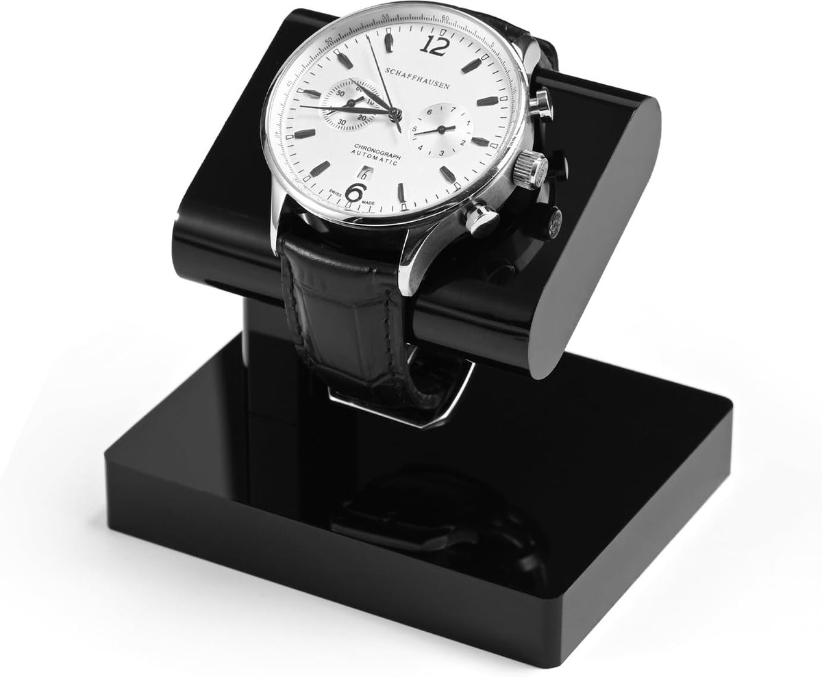 SnelShoppen - Oirlv Eenvoudige Acryl Horlogehouder, Sieradenstandaard voor Armbanden en Halskettingen, Verwijderbare Versie (Zwart)