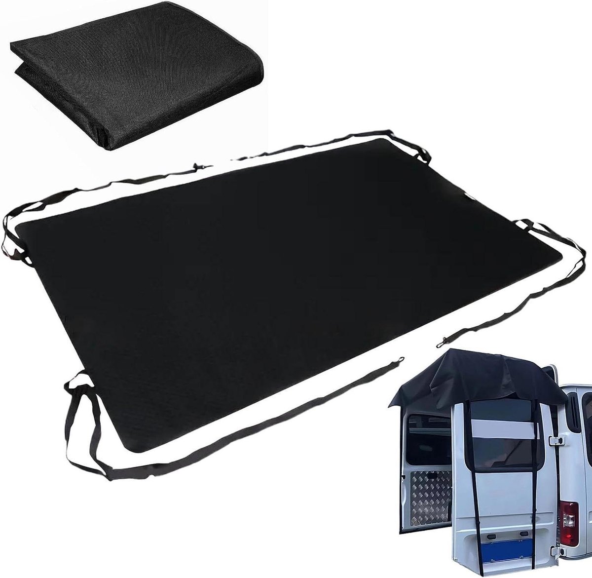 Camper Achterdeur Luifel - Caravan Zonnescherm - Kamperen en Reizen - Waterdichte Beschutting - ca. 180x114cm - Bruin