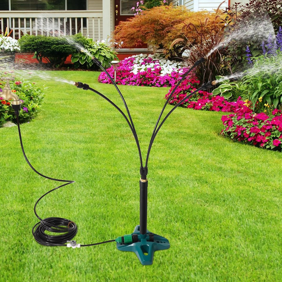SnelShoppen - Staande Spray Systeem Groen 68.5x25x20.5cm - Draagbare Waterstand voor Tuin, BBQ, Pool & Zomeractiviteiten