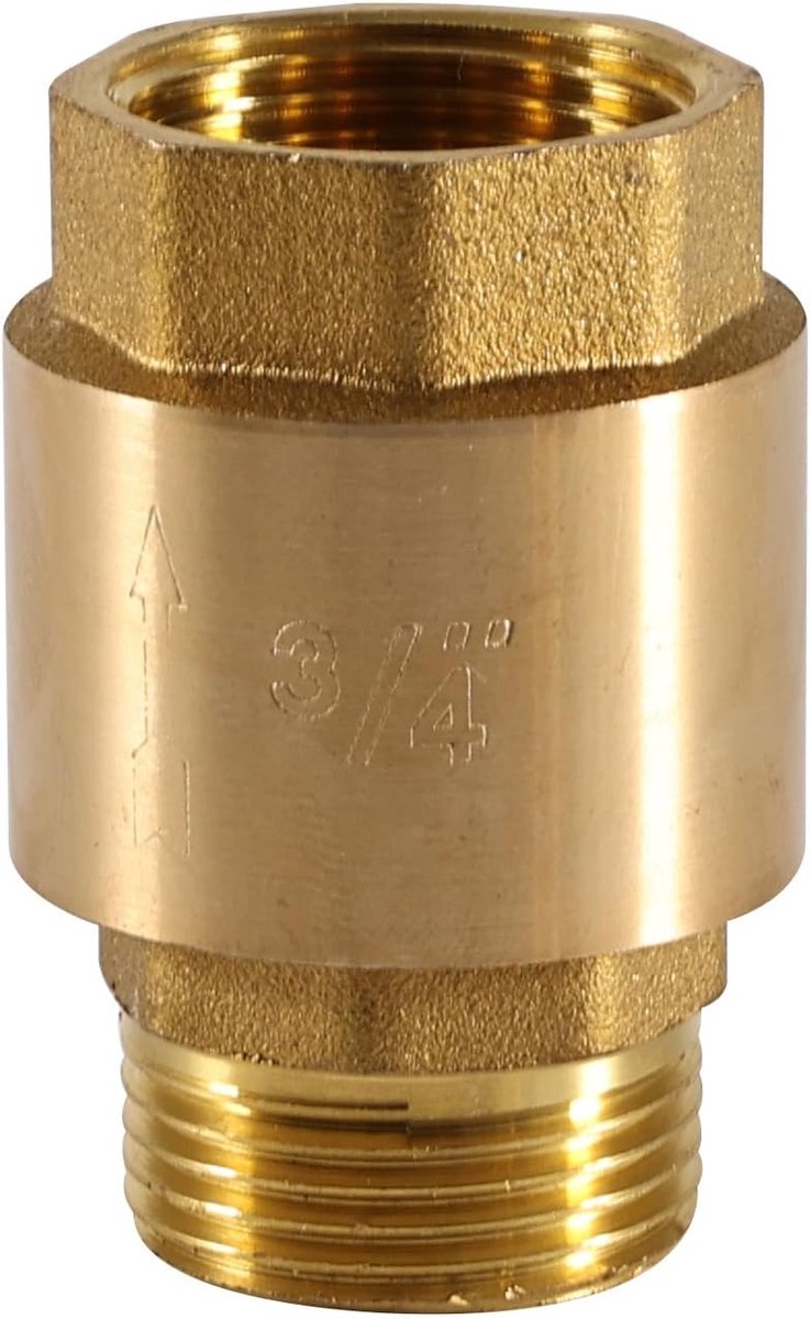 SnelShoppen - 3/4 Inch Messing Terugslagklep, 3/4 Inch Messing Terugvloei Preventor, DN20 Inline Terugslagklep voor Water, Pompen, Tuin, Huishouden