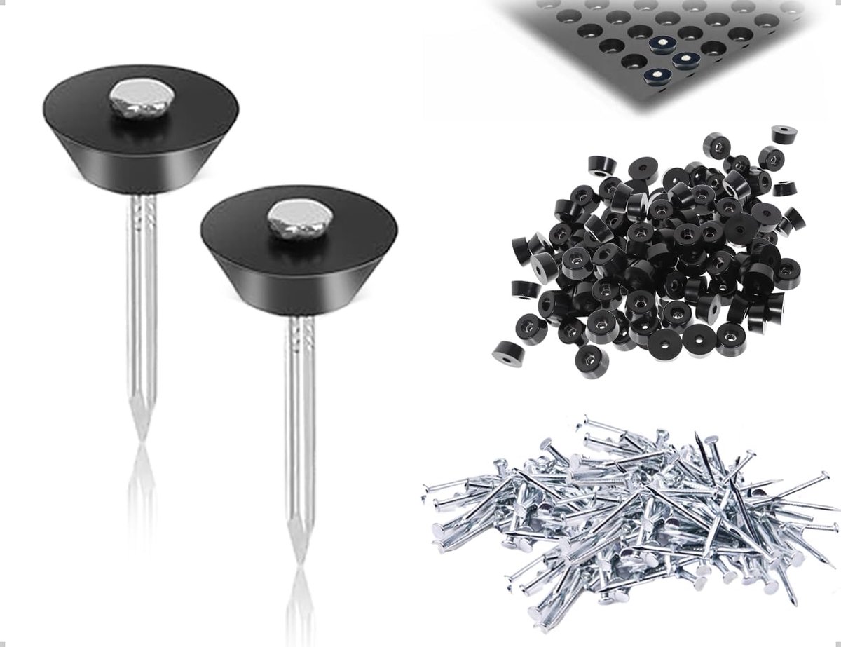 SnelShoppen - Pack van 50 Stud Seal Nagels Installatienagels Gegalvaniseerd Ijzer Bubbel Folie Nagels met Bevestigingen voor Verhoogde Bedden, Bouw, D