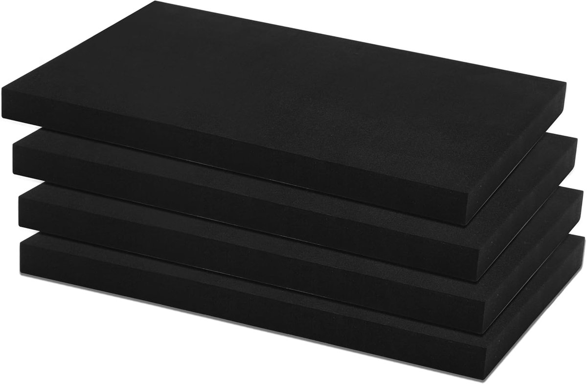 SnelShoppen - Zelfklevende Foam Paneel 20 mm Dikte Zwart Hoogwaardige Neopreen Rubber Geluidsisolatie voor Meubel DIY Projecten en Decoratie (4 stuks,