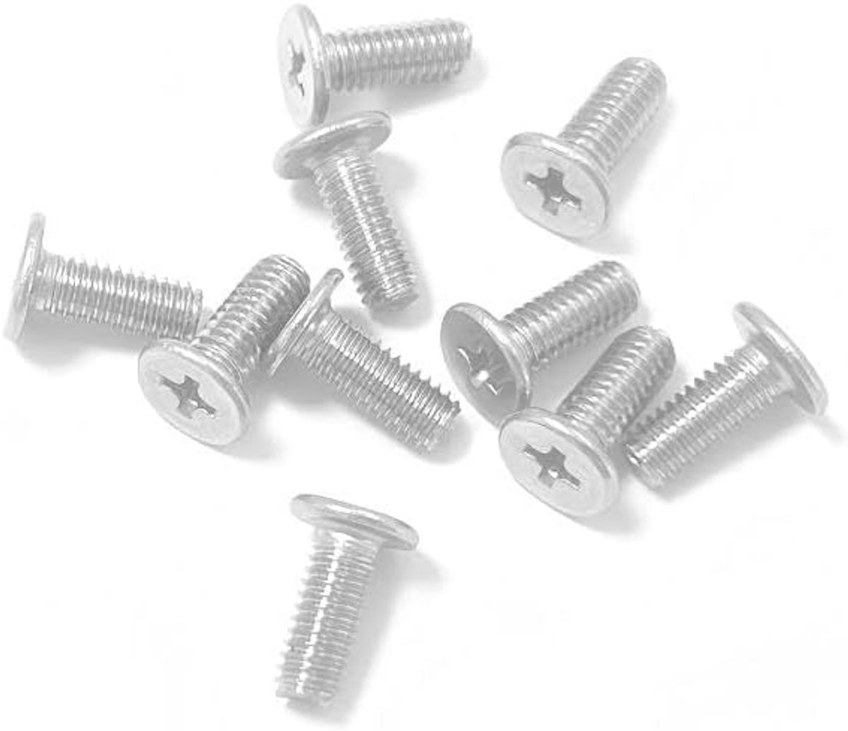 SnelShoppen - M4 Schroeven VESA Schroeven 10 Pack - M4 x 10mm Phillips Hoofd Machine Schroeven voor TV, Monitor, Computer, LCD Beugels - RVS Zilver