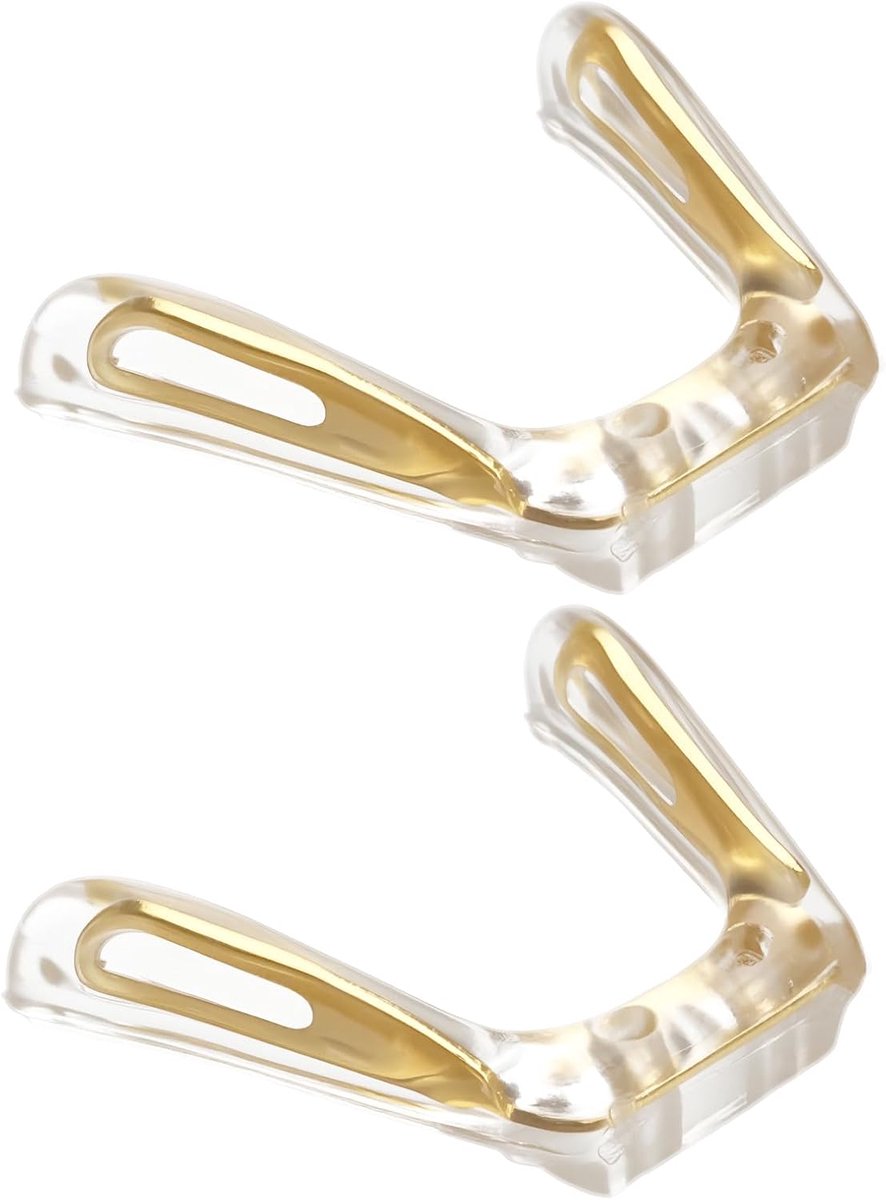 SnelShoppen - 2 Stuks Neuspad Set voor Brillen met Metalen Kern en Silicone U-vorm, Goud, Geschikt voor Grote Mannelijke Brillen, 24mm Breed
