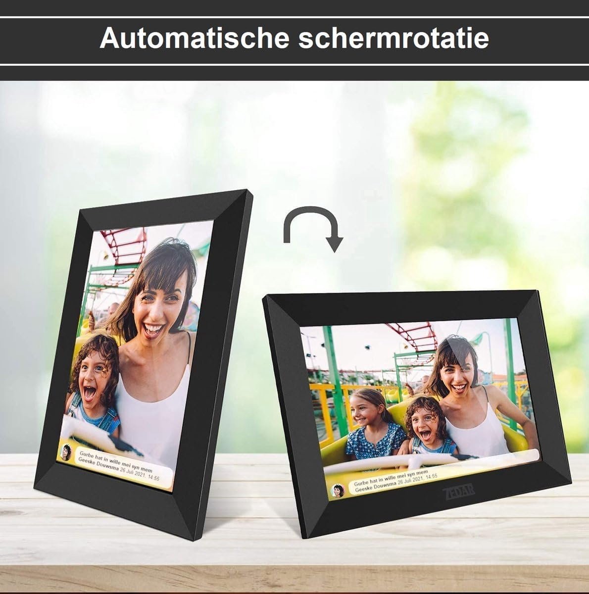 Digitale fotolijst - Fotokader HD - Herinneringen delen - WiFi verbinding - 15.6 inch - Zwart — cadeau in Wonen & Interieur - foto 3