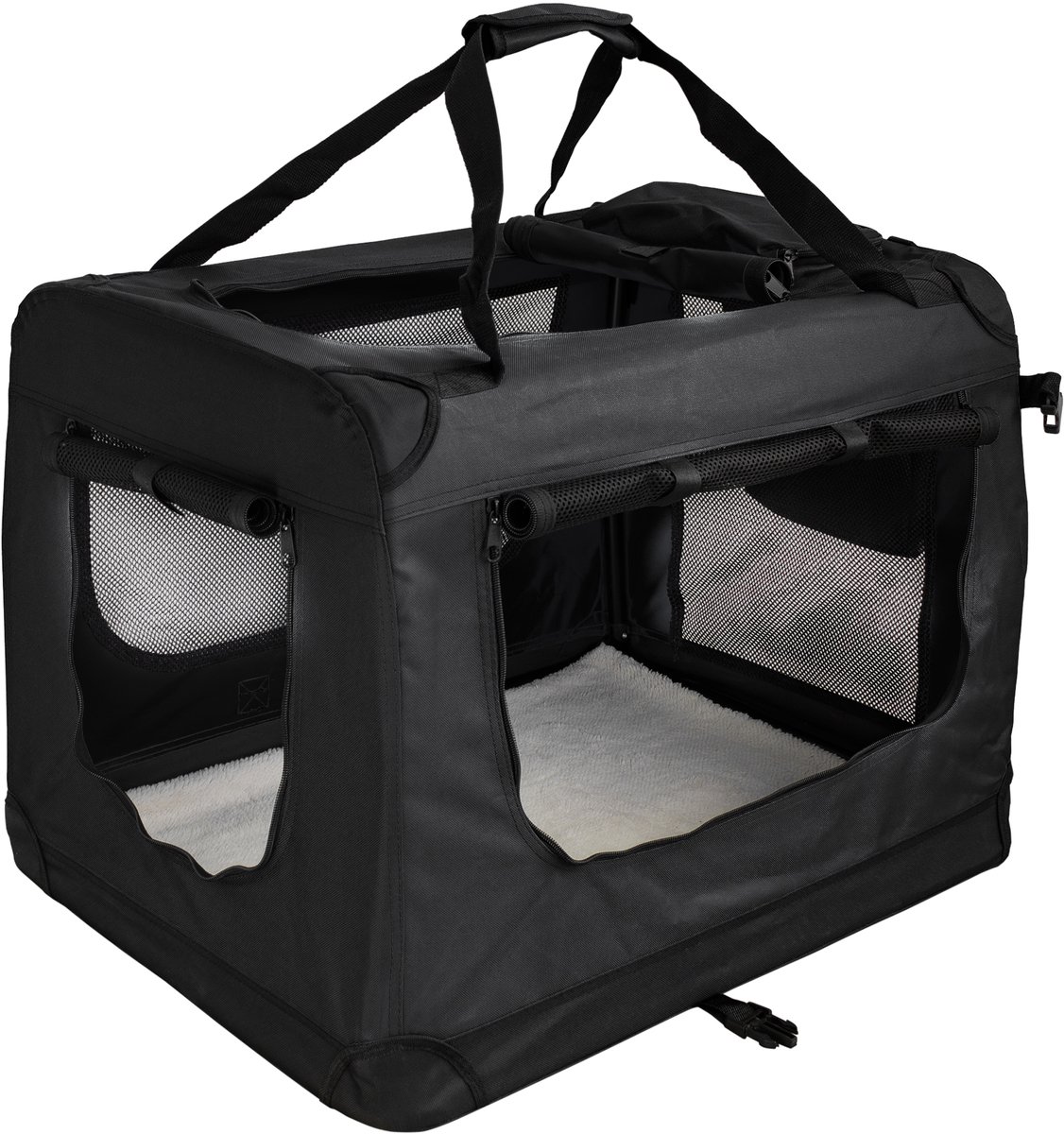 Opvouwbare Hondenbench Transporttas Transportbox Auto Honden Zwart Petigi