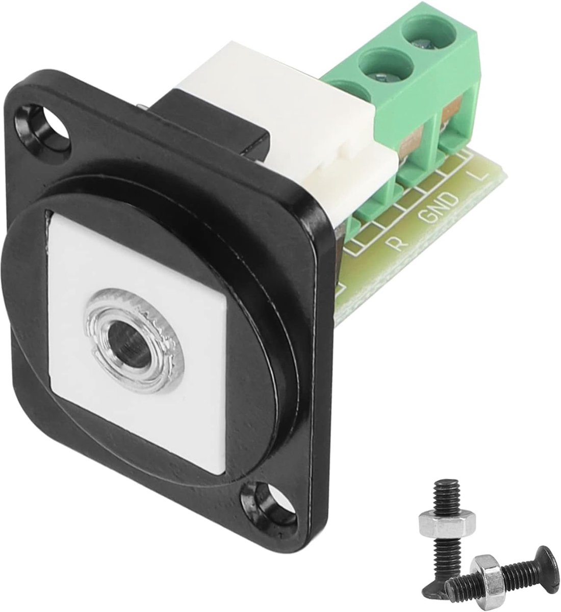 QIANRENON TRS 1/8 Stereo Solderless Crimp Panel Connector TRS 3.5mm Female to Wiring Terminal Coupler, XLR Panel - ShopVlot