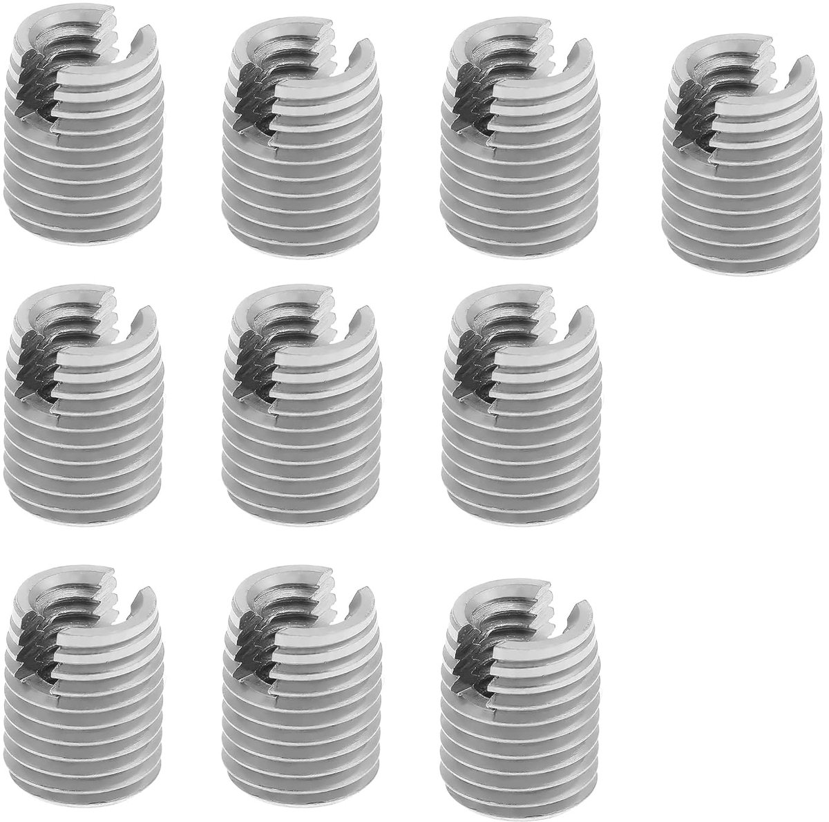 SnelShoppen - 10PCS Draadherstelsets M8*1.25-M12*1.75 - Zelftappende Draadinvoegen van Hoogwaardig Staal voor Duurzaam Gebruik
