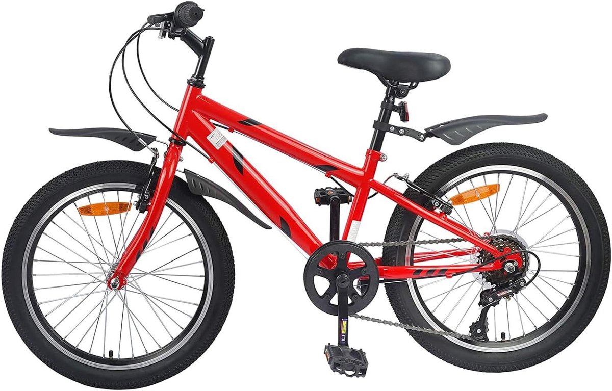 Kinderfiets - Jongensfiets Meisjesfiets - Buiten Spelen - 6 Versnellingen - 20 inch - Rood